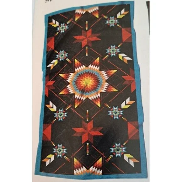New Star Black Oversized Bath Beach Pool Gift Towel Native Southwest Large Decor - Picture 1 of 2